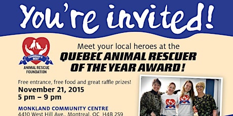 The Quebec Animal Rescue of the Year Award! primary image