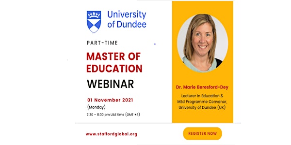 University of Dundee Master of Education (M.Ed) Webinar for UAE