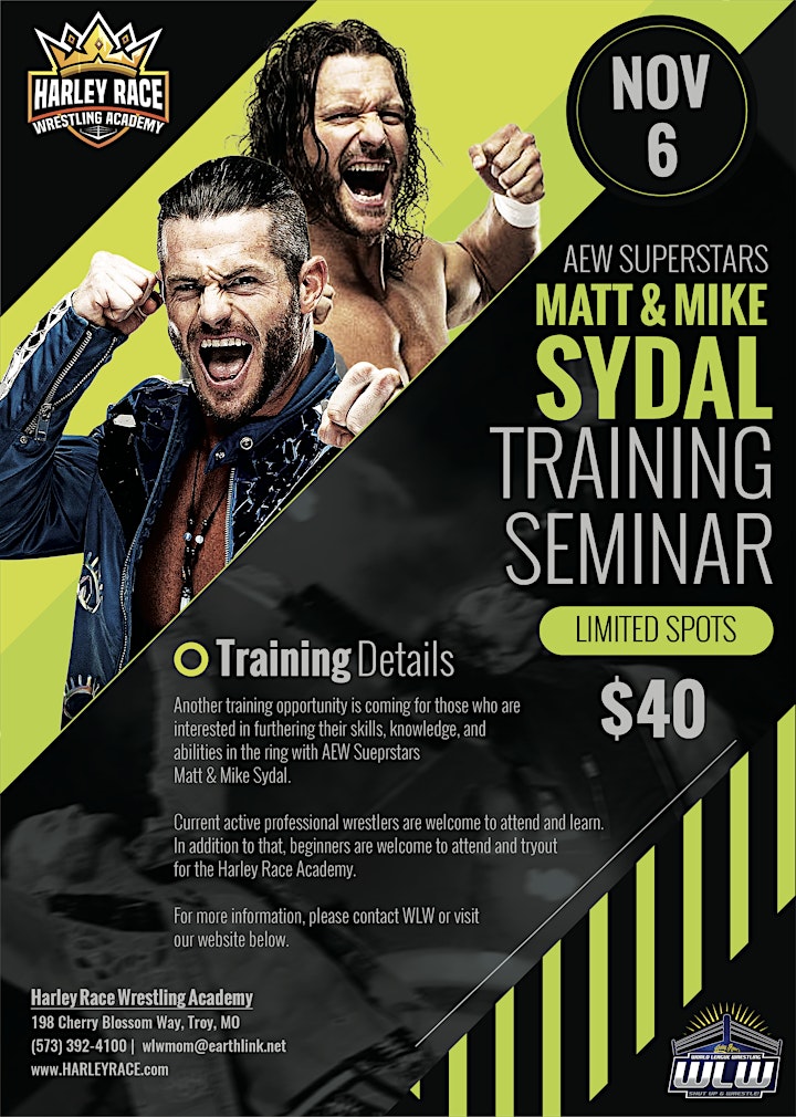 World League Wrestling Training Seminar w/ AEW Stars Matt and Mike Sydal image