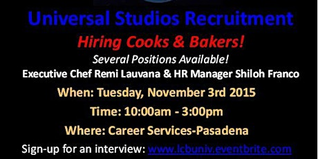 Universal Studios Recruitment Event primary image