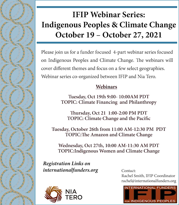 Indigenous Peoples & Climate Change: Climate Finance and Philanthropy image