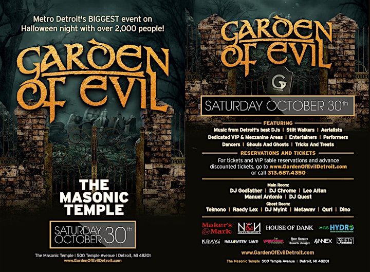 Garden Of Evil on Saturday, October 30th at The Masonic Temple! image