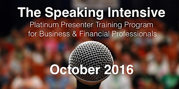 The Speaking Intensive October 2016