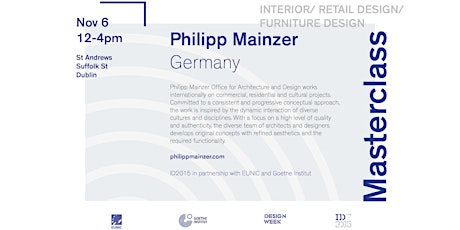 EUNIC Masterclass: Philipp Mainzer ARCHITECTURE / INTERIOR / FURNITURE / RETAIL DESIGN primary image