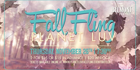 PLANET LUV : THE FALL FLING MIXER NOVEMBER 26TH @ THE BELMONT primary image