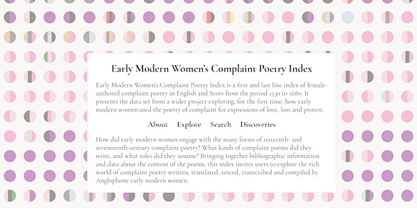 Visualising the Database: Early Modern Women's Complaint Poetry Index