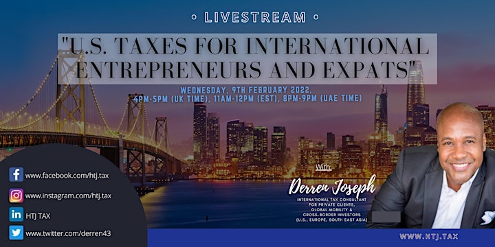 
		(LIVESTREAM) U.S. TAXES FOR INTERNATIONAL ENTREPRENEURS AND EXPATS image

