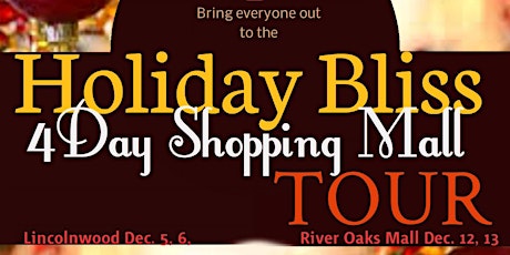Holiday Bliss Shopping Tour-4 days 2 locations (Lincolnwood and River Oaks Malls) primary image