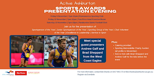 Active Ashburton Sports Awards Presentation Evening - Paraburdoo