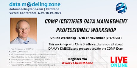 Primaire afbeelding van DMBoK & CDMP (Certified Data Management Prof) - online interactive workshop