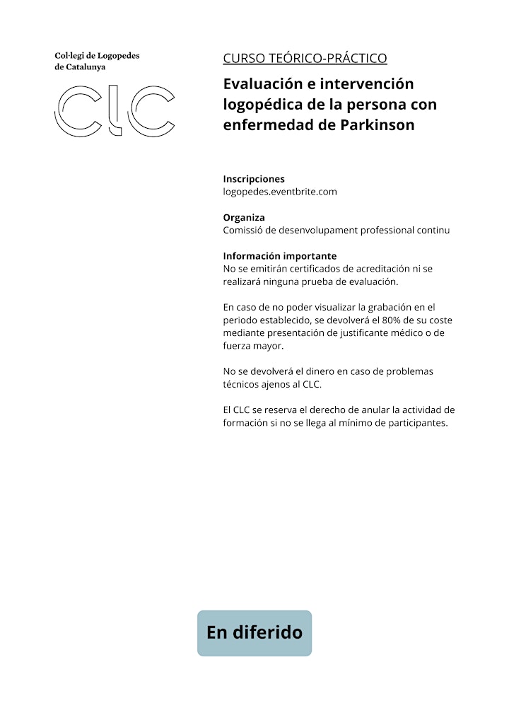 Imagen de Evaluación intervención de la persona con enfermedad de Parkinson -DIFERIDO