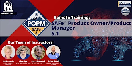 SAFe® Product Owner/Product Manager 5.1 - Remote tickets