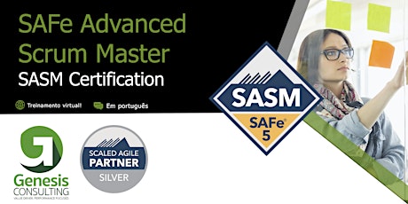 SAFe Advanced  Scrum Master certificação SAFe SSM  - On Line Português bilhetes