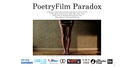 PoetryFilm Paradox at The Groucho Club (Sunday 13 December at 6pm)  - includes armchair and a glass of wine primary image