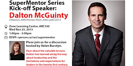 SuperMentor Series Kick-off Speaker: Dalton McGuinty primary image