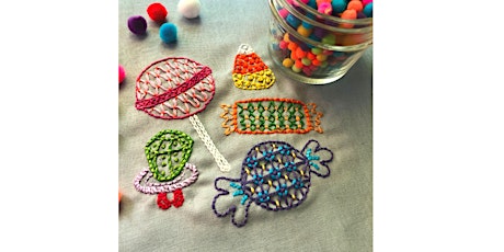 XO Hand Stitch Club : Halloween woven filling stitch embroidery