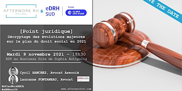 AfterWork RH Côte d'Azur - SAVE THE DATE - 9 novembre - point juridique