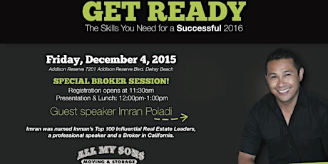 (Special Broker Luncheon) GET READY: The Skills You Need for a Successful 2016 primary image