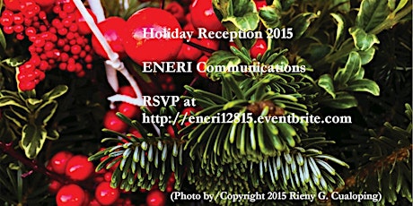 INVITE/ENERI Access Series Presents: “Infinity...New Works by Photographer Rieny G. Cualoping (2014-2015)" Holiday Reception/Book Signing 12/8/15  12 p.m. - 1 p.m. or 5 p.m. - 7 p.m.; Blick Art Materials, Schaumburg, IL; Exhibit 12/2-31/15 primary image