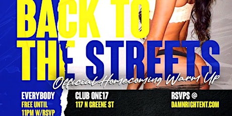 BACK TO THE STREETS: OFFICIAL HOMECOMING WARMUP