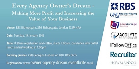 Every Agency Owner's Dream -  Making more Profit and increasing the Value of Your Business primary image