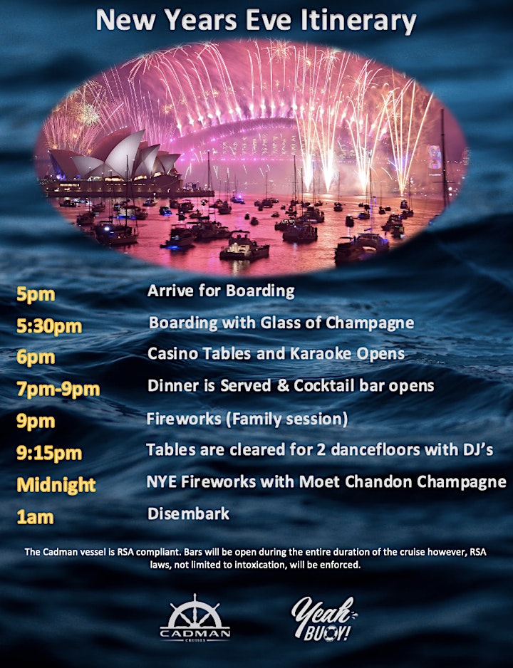 
		Yeah Buoy - New Years Eve Fireworks - All Inclusive -  Dinner + Boat Party image
