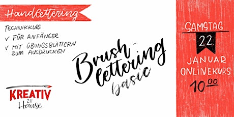 Brushlettering Basics - Zoom  Live Onlinekurs- Kreativ zu Hause Tickets