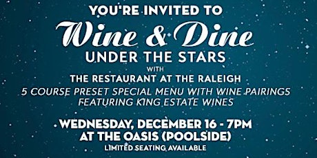 Outdoor Wine & Dine! Kings of Pinot: King Estate - Gourmet 5 course meal primary image