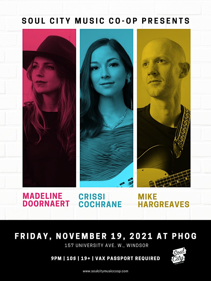 
		SCMC Presents: Mike Hargreaves, Crissi Cochrane, and Madeline Doornaert image
