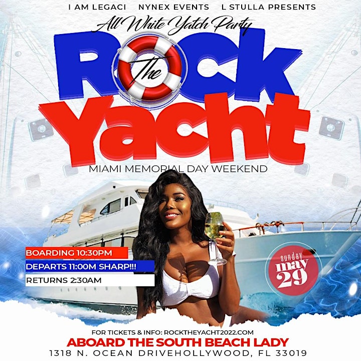 ROCK THE YACHT MIAMI 2022 MEMORIAL DAY WEEKEND ANNUAL ALL WHITE YACHT PARTY image