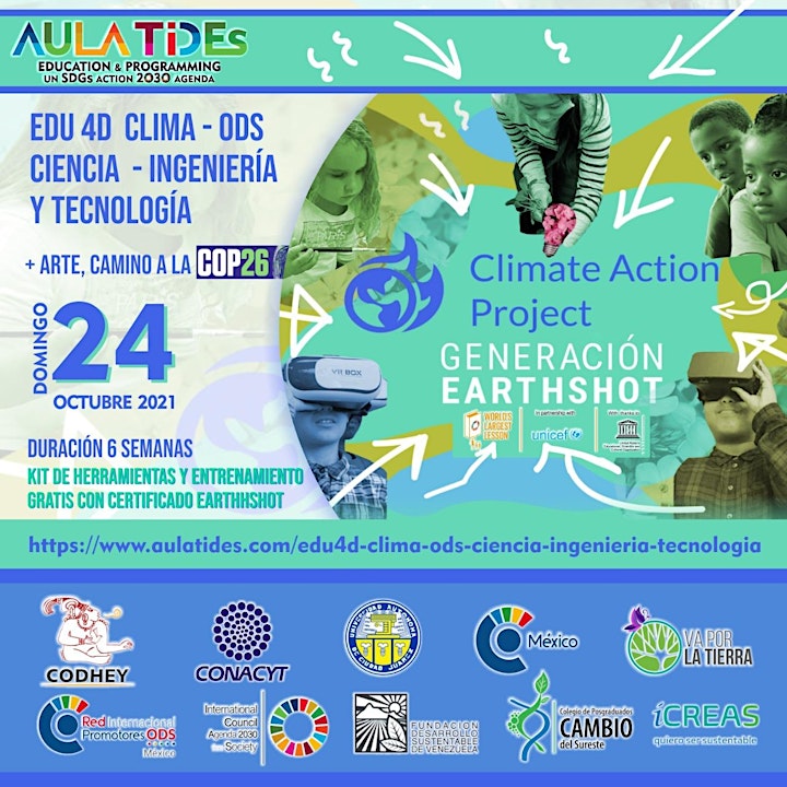 
		Imagen de AULATIDEs  EDU4D CLIMA-ODS-CIENCIA-INGENIERÍA Y TECNOLOGÍA CAMINO  COP26
