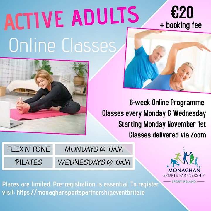 Active Adults: Flex & Tone & Pilates - Mondays & Wednesdays @10:00am image