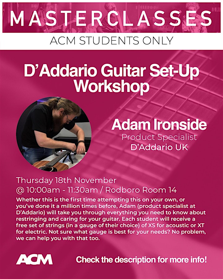 
		D'Addario Guitar Set-Up Workshop. image
