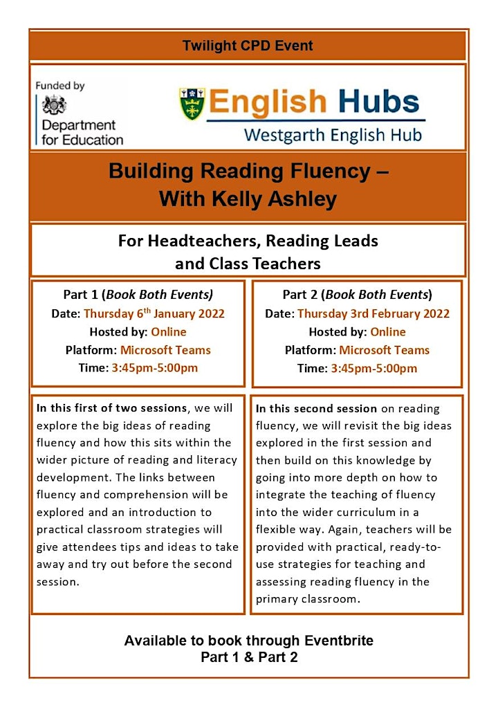 
		Developing Reading Fluency Part 1 - Kelly Ashley - Medium Level Event image
