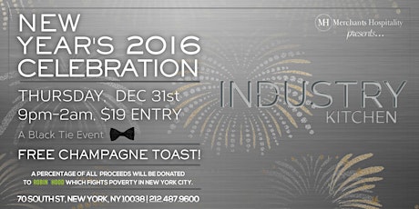 2016 New Year's Eve Party at Industry Kitchen primary image