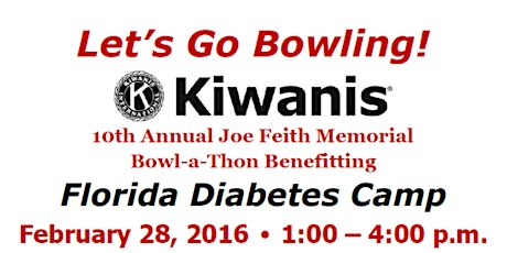 2016 Joe Feith Memorial Kiwanis Bowl-a-Thon primary image