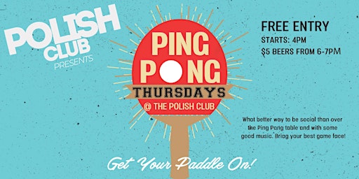 Ping Pong Thursday's @ The Polish Club primary image