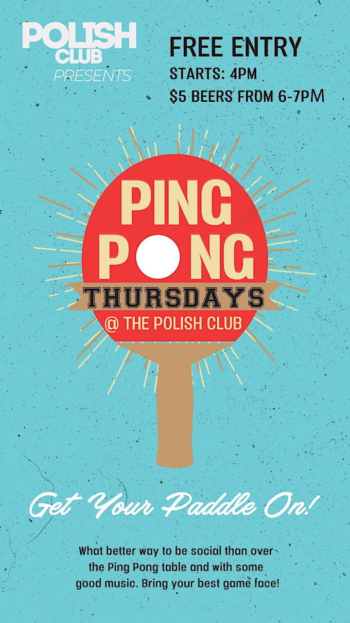 Ping Pong Thursday's @ The Polish Club image