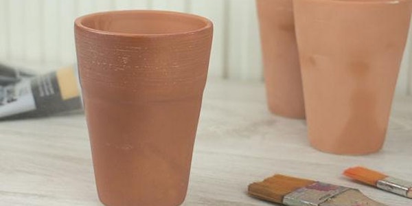Terracotta plant pot decorating