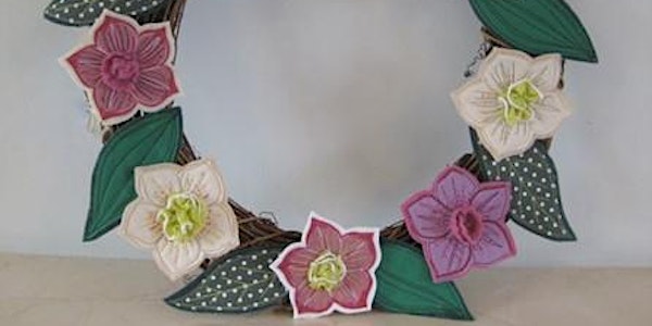Stitched Hellebore Spring Wreath - via Zoom