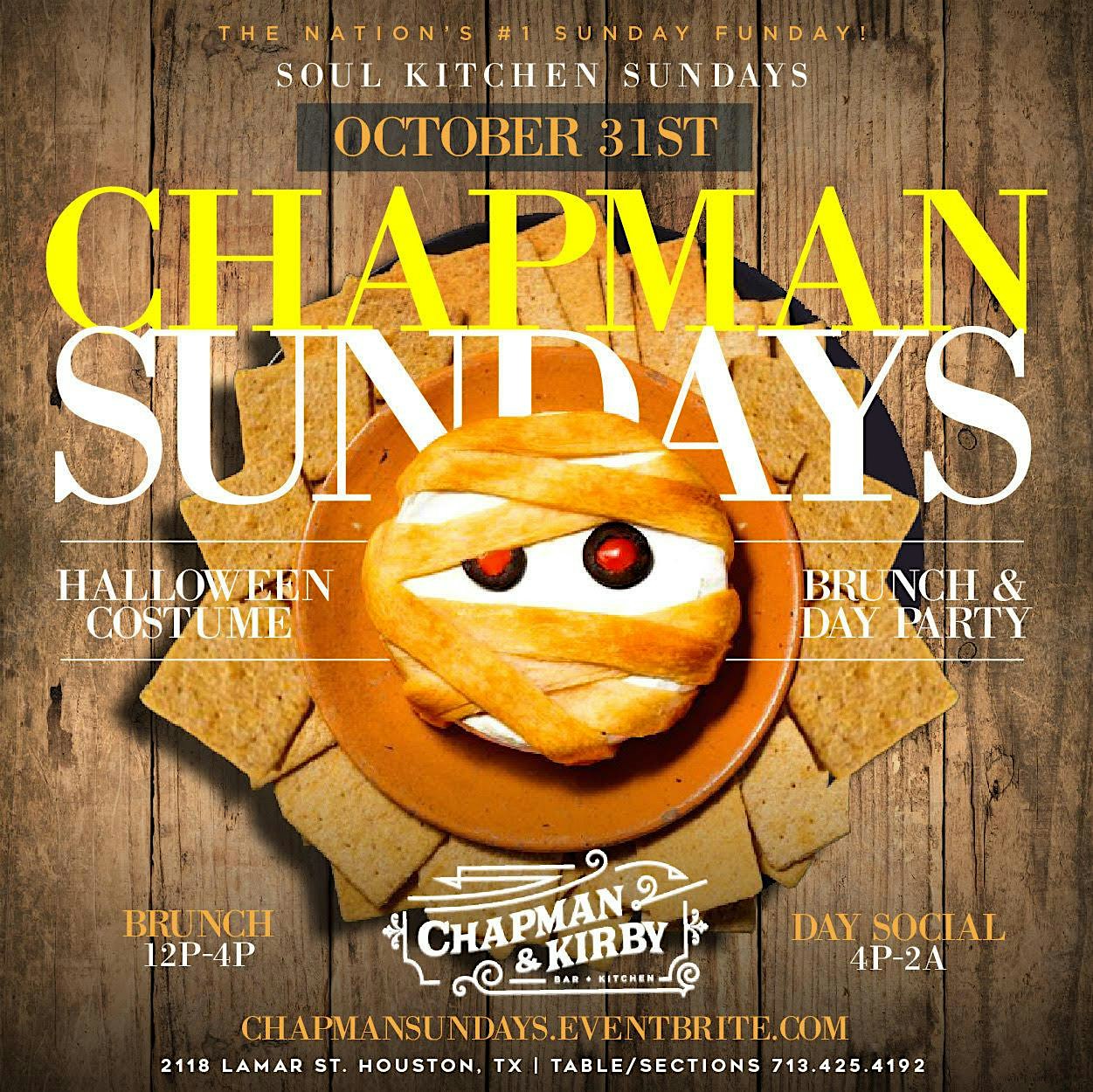 Chapman & Kirby Sundays: Halloween Costume Brunch & Day Party