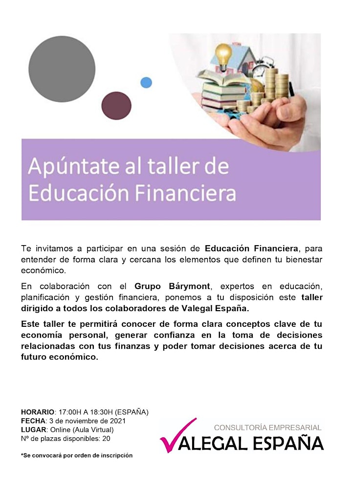 
		Imagen de TALLER DE EDUCACIÓN FINANCIERA PERSONAL
