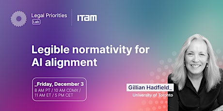 Gillian Hadfield: Legible normativity for AI alignment primary image