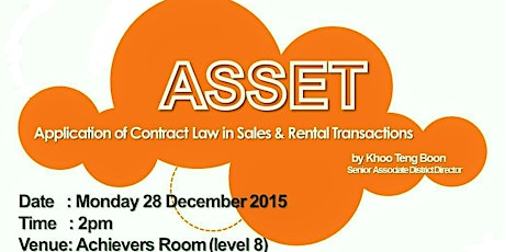 Upcoming ASSET Training: "Application of Contract Law in Sales & Rental Transactions" primary image