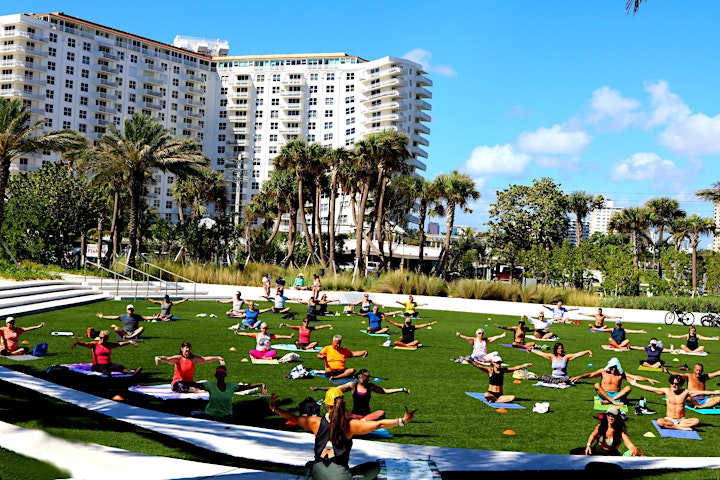 Las Olas Oceanside Park Yoga on Grand  Lawn, Farmers Mkt & Beach! image