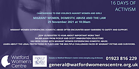 MIGRANT WOMEN, DOMESTIC ABUSE AND THE LAW primary image