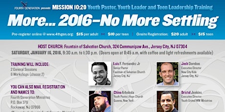 Mission 10:20 Youth Pastor, Youth Leader and Teen Leadership Conference primary image