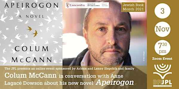 Colum McCann in conversation with Anne Lagacé Dowson about "Apeirogon"