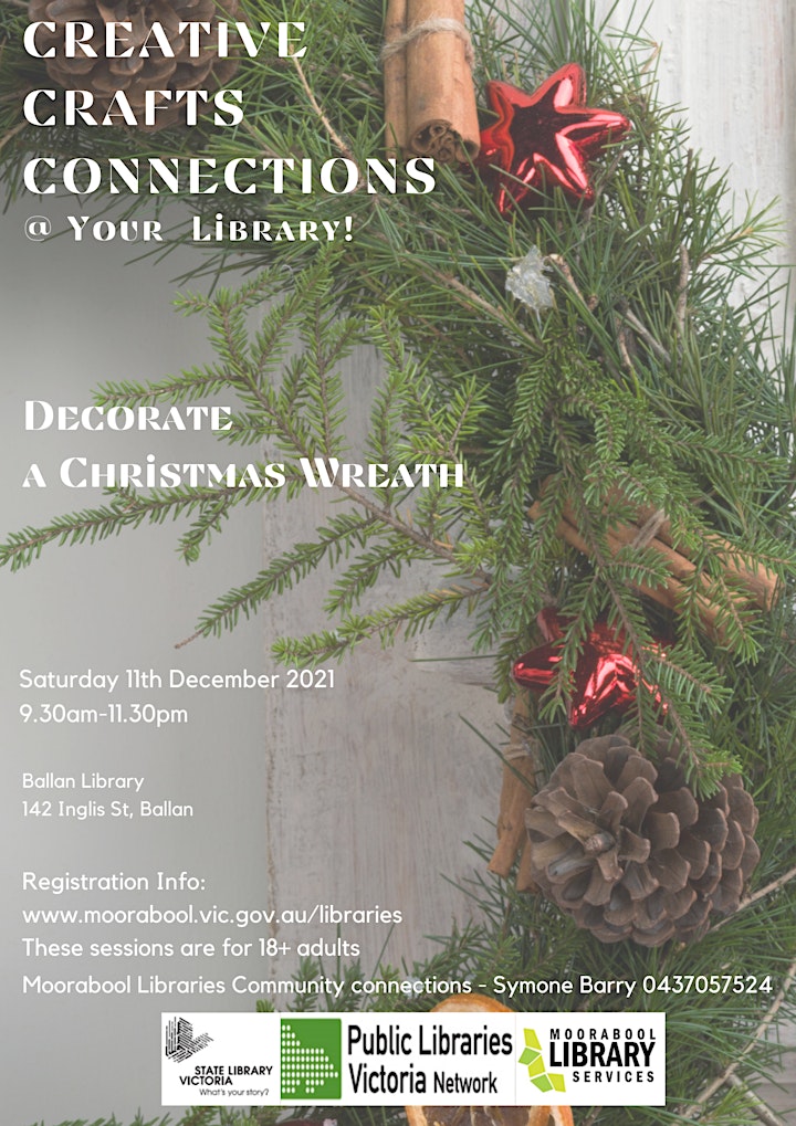 
		Creative Craft Connections - Decorate a Christmas Wreath - Ballan Library image

