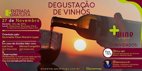 Imagem principal do evento Degustação de vinhos - Plus Wine
